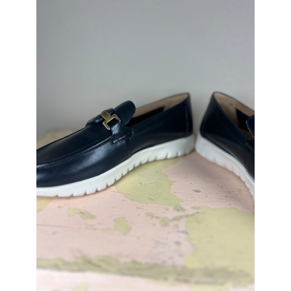 Brioso Shaye Leather Hardware Detail EVA Loafers Black Wedge Size 9 - Picture 12 of 12